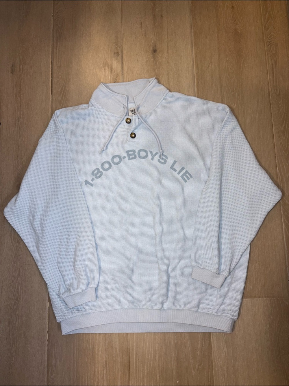 Boys Lie Light Blue Waffle Pullover Hoodie